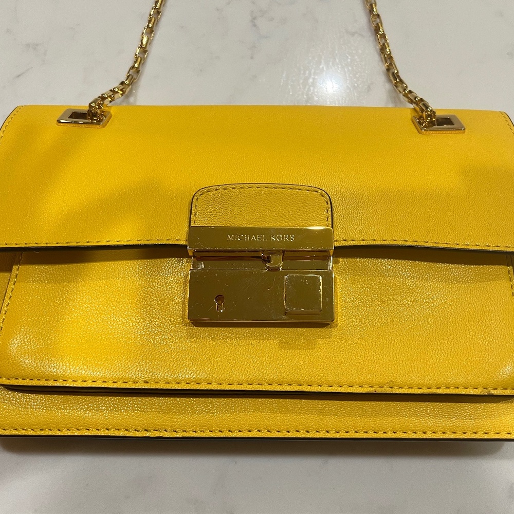 Michael Kors Yellow Purse with OG Bag and Tag
